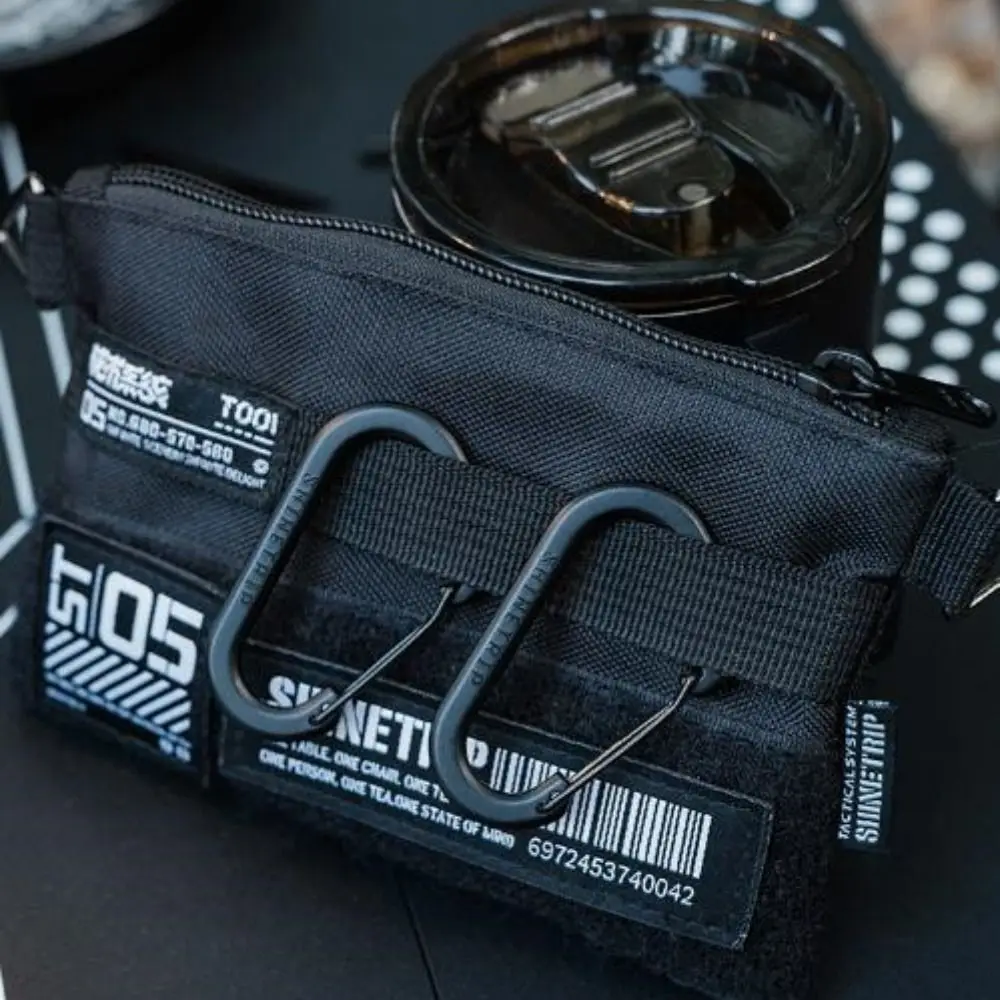 2pcs Stainless Steel Spring Snap Hook Safety Black/Grey Small Tool Storage Metal D-shaped Connection Buckle Carabiner