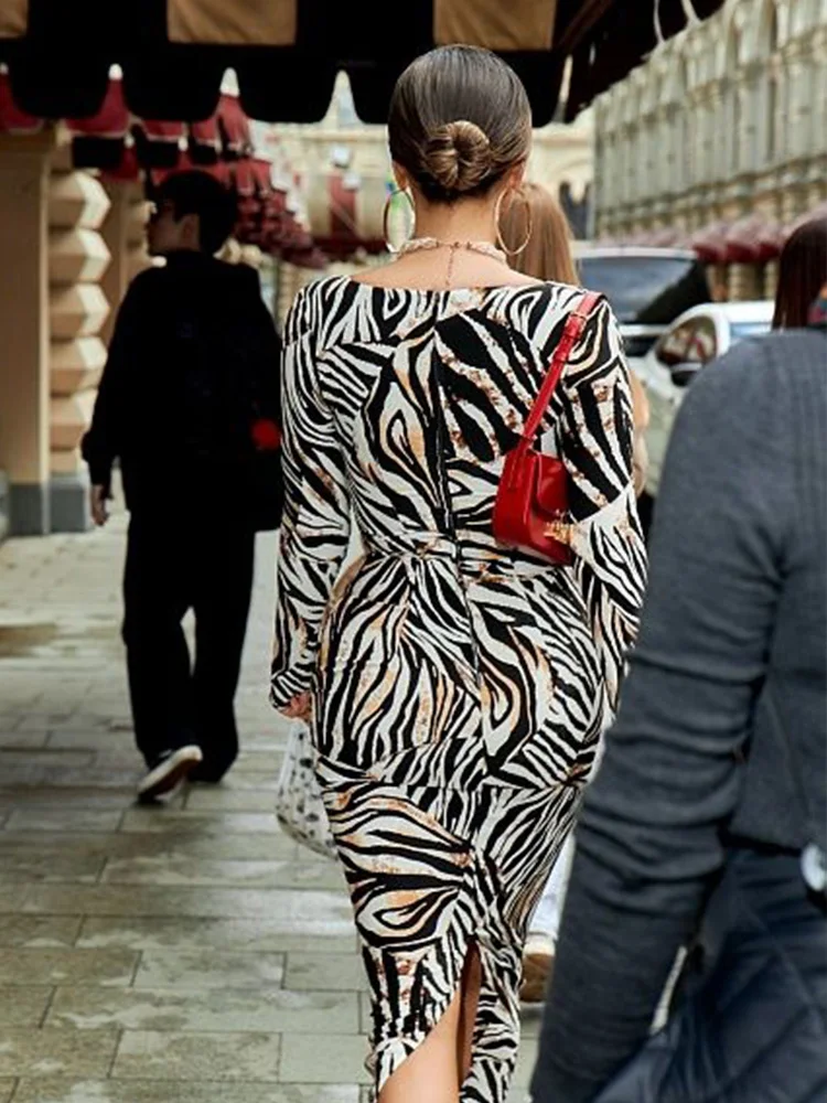 Cnyishe renda retalhos gola quadrada estampas manga longa vestidos femininos moda bainha na moda dividir roupas femininas bodycon sexy