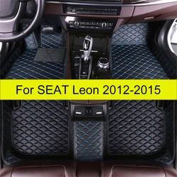 Luxury Leather Custom Car Mat Floor Carpet Rugs For SEAT Leon 2012 2013 2014 2015 Auto Accessories Waterproof 100% Fit Foot Pads