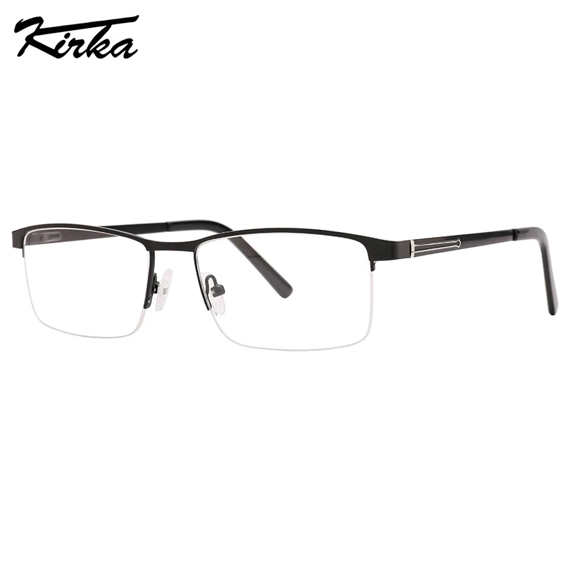 

Kirka Male Classical Half-Rim Flat Rectangle Optical Glasses Business Metal Frames Prescription Lens Reading Glasses MM3029