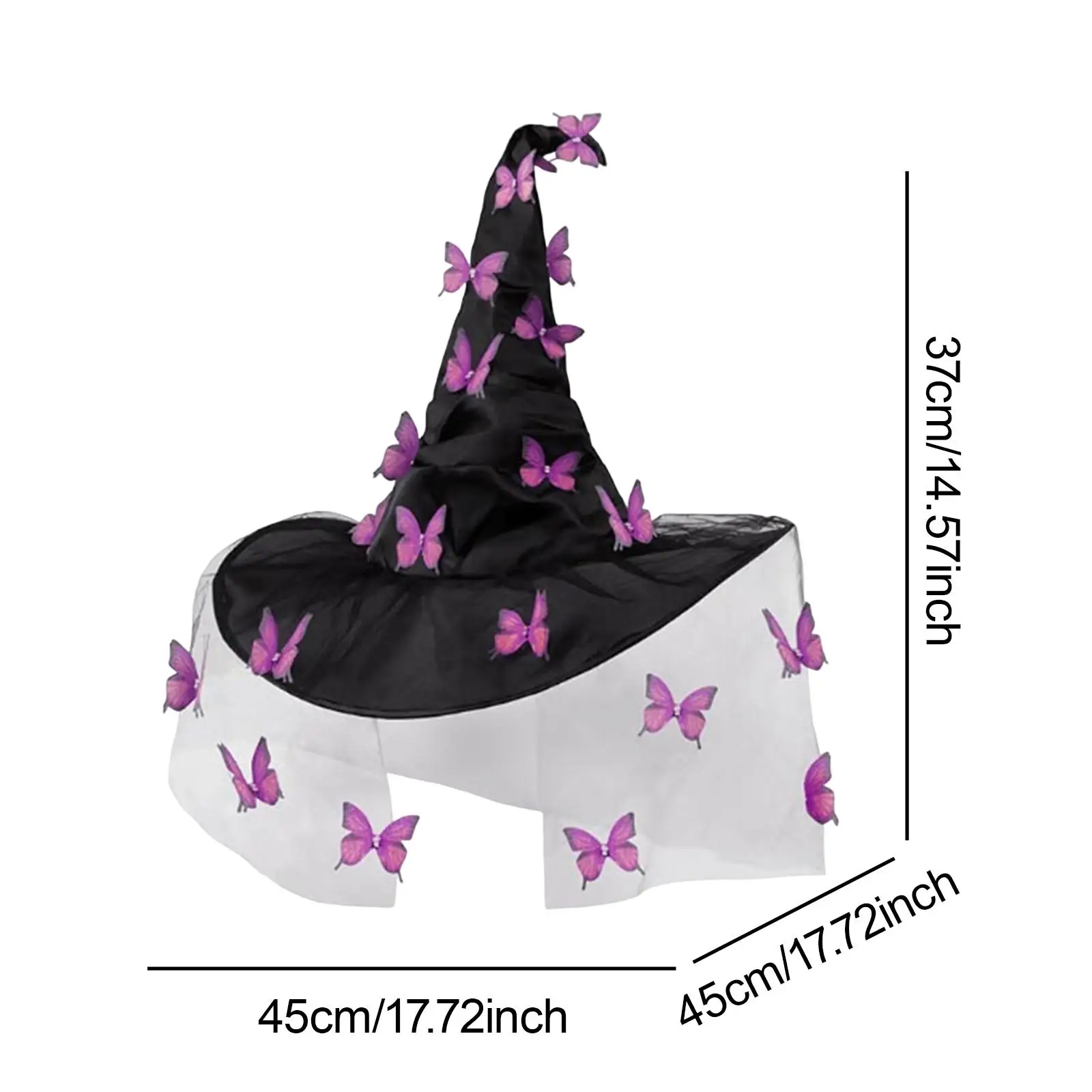 หมวกแม่มดฮาโลวีนตกแต่งอเนกประสงค์คอสเพลย์สําหรับการแสดงบนเวทีปาร์ตี้คลับ