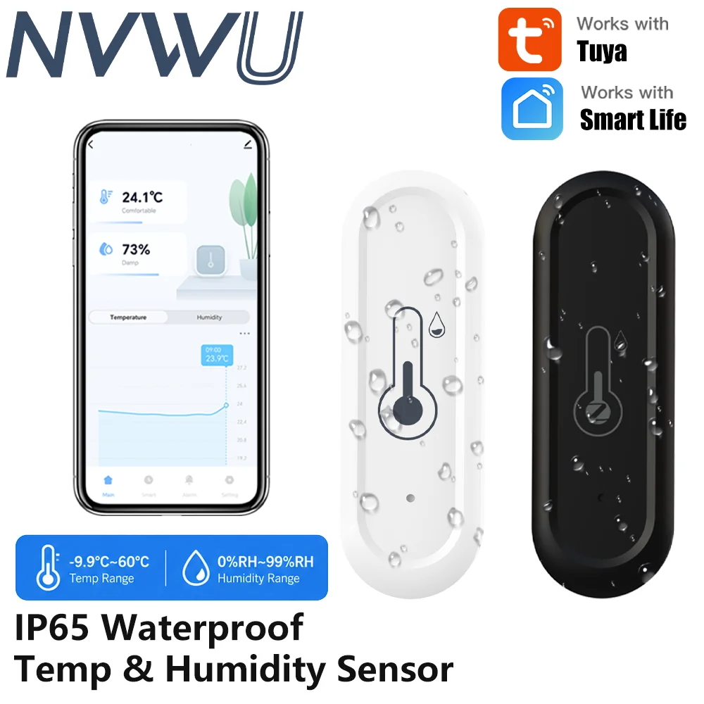 Tuya Smart Temperature Humidity Sensor WiFi/Zigbee IP65 Waterproof Hygrometer Thermometer Voice Control via Alexa Google Home
