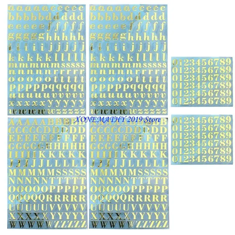 

F42F Uppercase Letter Glitter Numbers Stickers Self-Adhesive 26 Letters DIY Decor