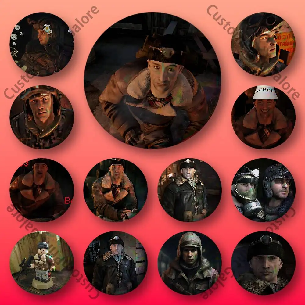 

2033 B-Bourbon M-Metro Laser Film Badge Tinplate Brooch Lapel Pin HD Print Badge for Decoration DIY Accessories Gift