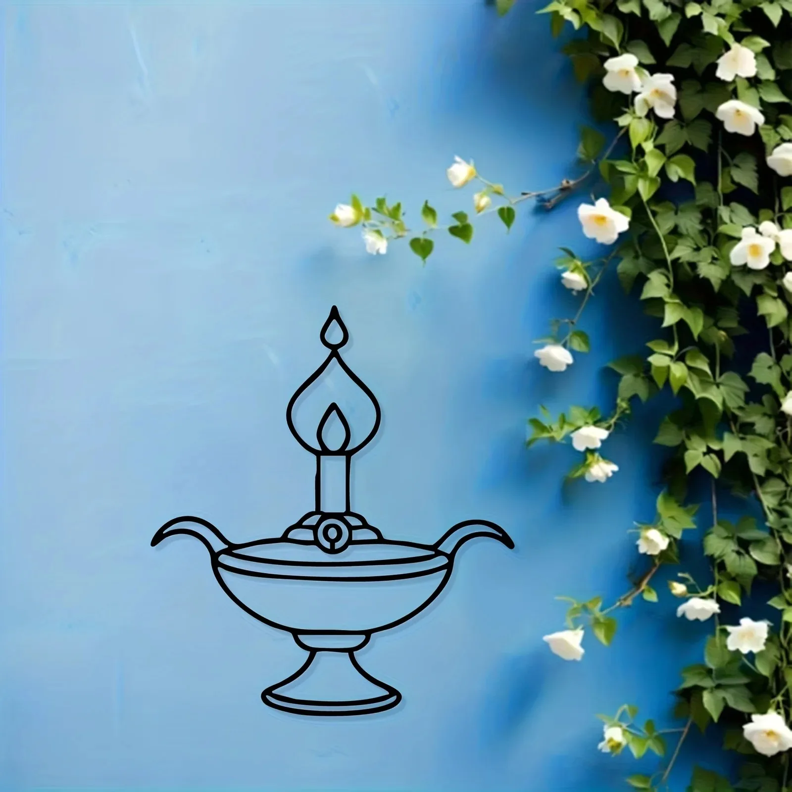 CIFBUY Art mural ethnique moderne en métal, imperméable et antirouille, lampe Diya pour décoration intérieure, jardin, clôture, maison