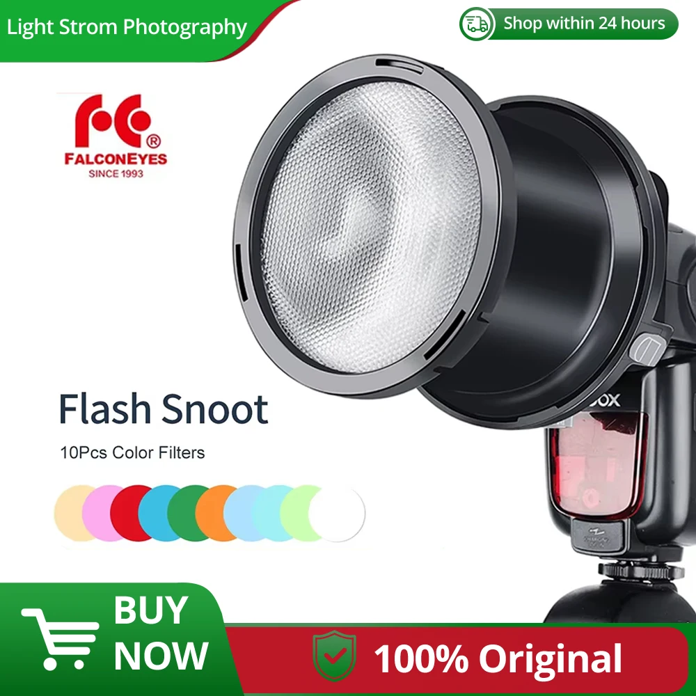 

Falconeyes SGA-BOS 10pcs Color Filters Speedlite Flash Focused Snoot for Canon Nikon Sony Godox Speedlite