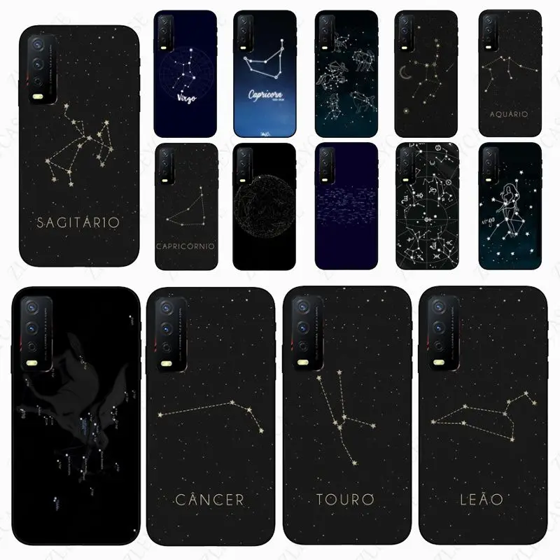 funda 12 constellations zodiac signs phone cover For vivo Y35 Y31 Y11S Y20S 2021 Y21S Y33S Y53S V21E V23E Y30 V27E 5G Cases