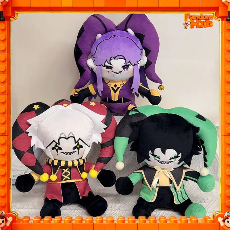 フリーキックサーカス-ピエロ-座り綿人形、ハーレクイン-ジェスター-ファンメイドぬいぐるみ、27cm-かわいいぬいぐるみギフト