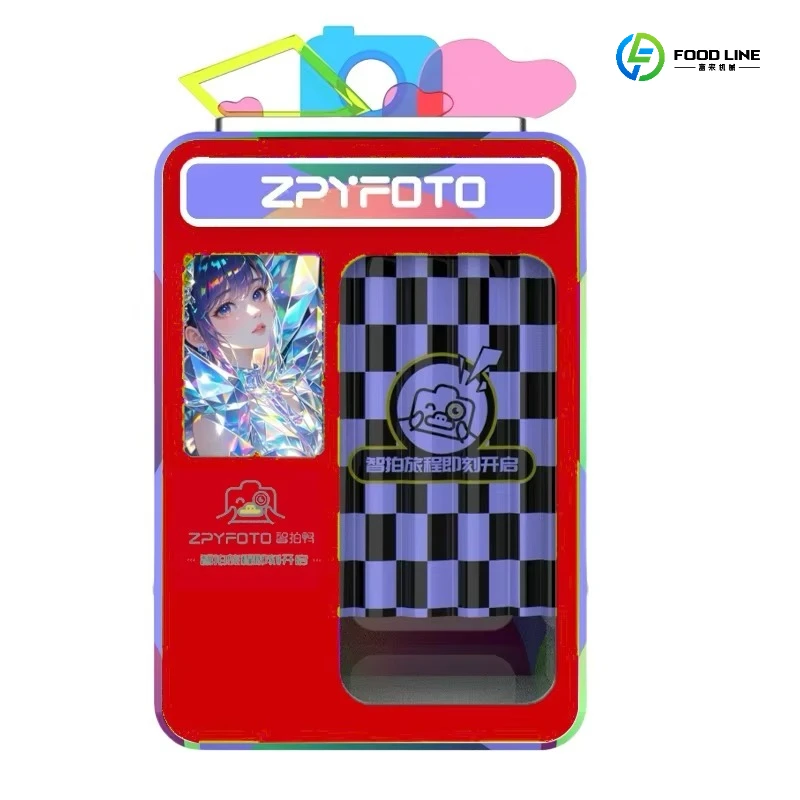 Simply Operate Coin Photo Booth with Metal Cabinet Self-Service Multiple Photo Frames & Camera-Heavy Duty Customized