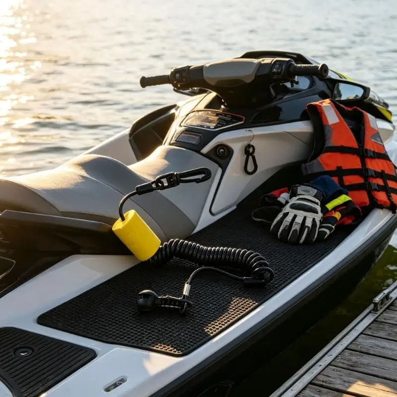 Water Sports Tether Assembly with Coiled Cord, Integrated End and Attachment Clip 278002843 278003410 D7YA