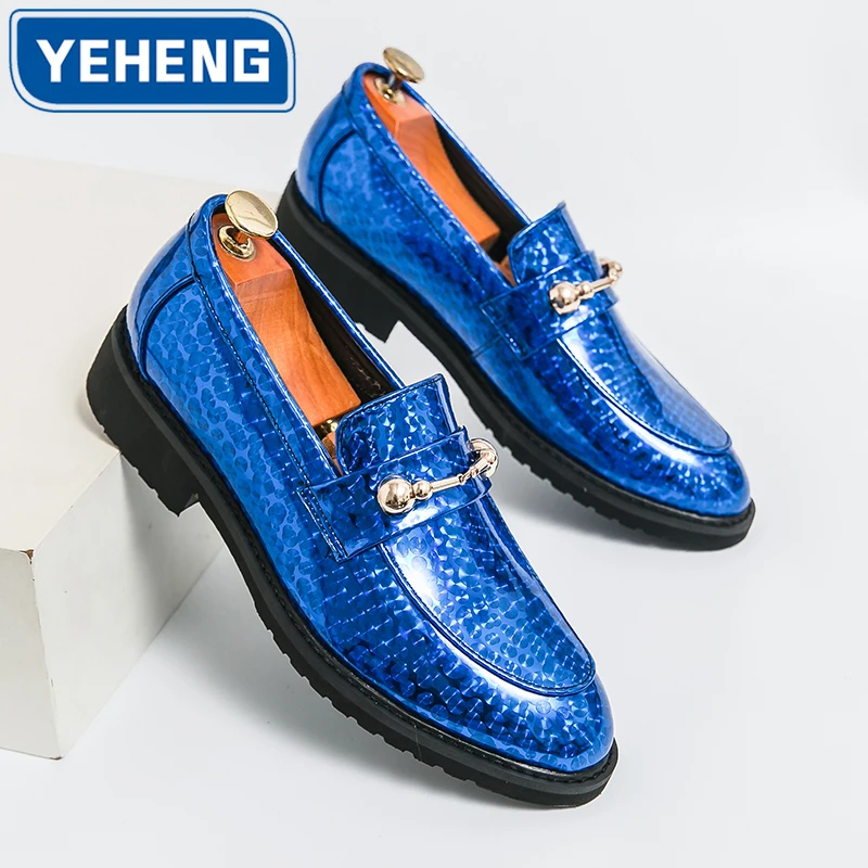 

Модные мужские модельные туфли, дизайнерские оригинальные блестящие лакированные сценические кожаные туфли, мокасины без шнуровки, роскошные мужские свадебные туфли в социальном стиле