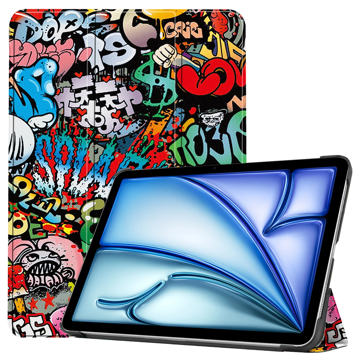 Tri-fold Smart Painted Case Universal For iPad Air 13 2025 2024 A3268 A3269 A3271 A2898 A2899 A2900 Funda PU Leather Stand Cover