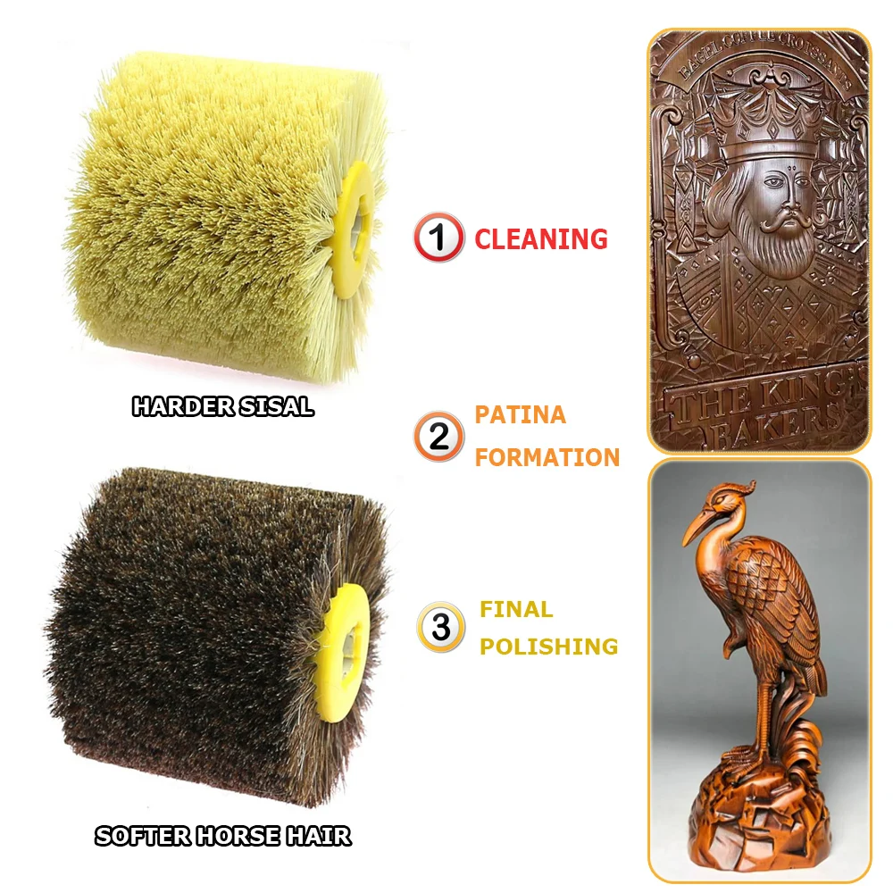 120x100x19 мм Деревообрабатывающий барабан, шлифовальные полировальные вощеные круги - абразивная проволока, полоски песочной ткани, стальная проволока, конский волос, сизаль