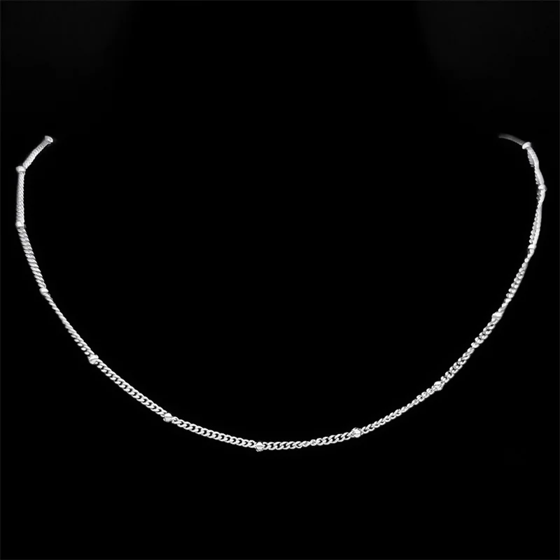 Länge 60 cm Kugelperlenkette Halskette für Damen Herren Edelstahl Gold Silber Schwarz Farbe Modeschmuck Accessoires Herstellung – Detail 8