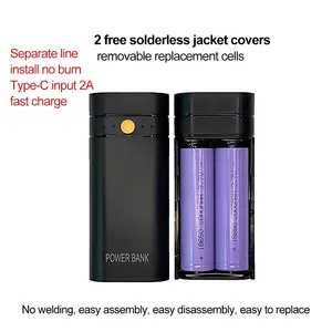 5V 2A 6000MAH 2X 18650 USB Type-C If DIY BATTERY CHARGE POWER BANK BOX FOR ELECTRONIC PHONE PHONE DO NOT INCLUDING BATTERIES 12 Main Sales Power Bank Automotive - №2