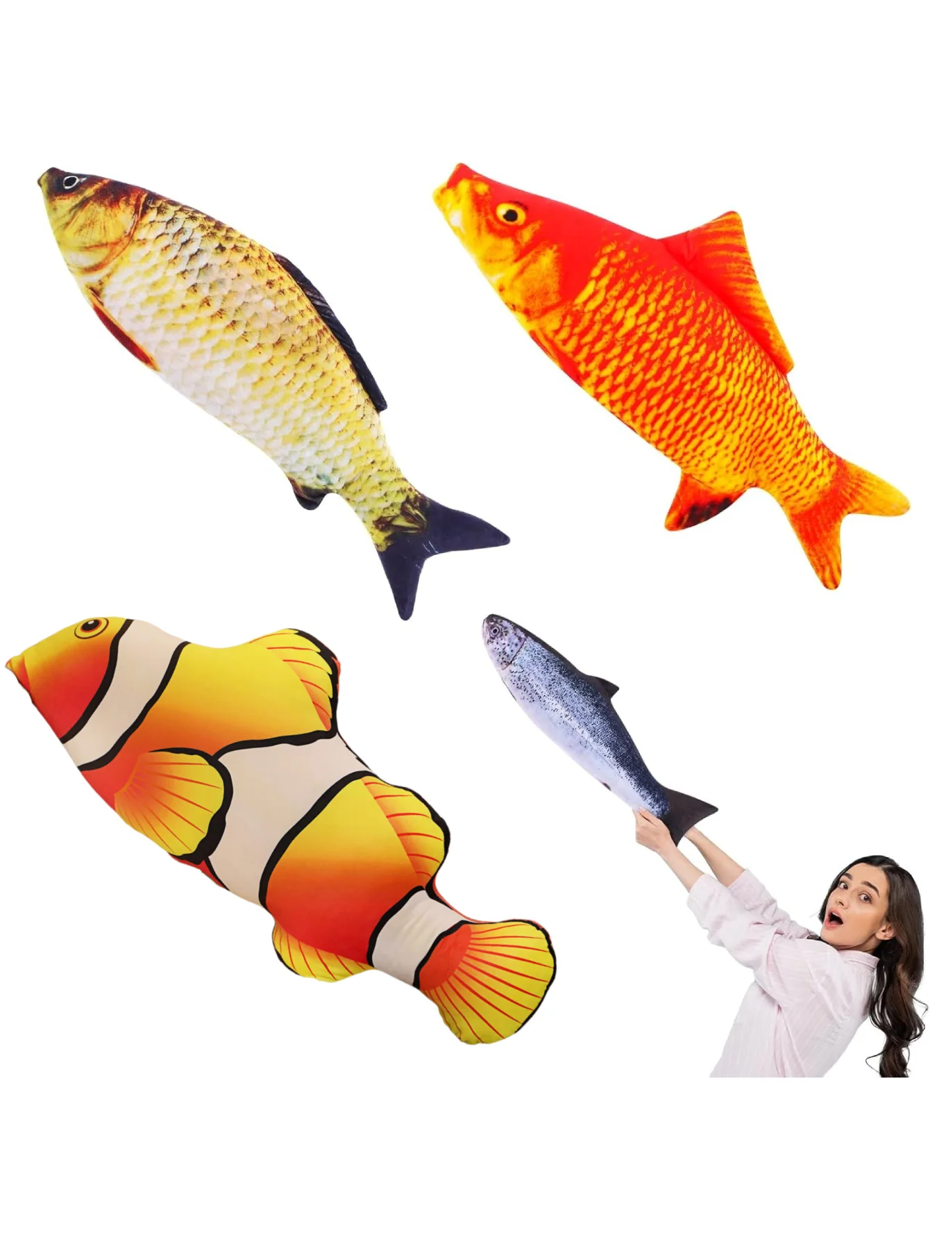 3D Simulation Gold Fish Plush Toys Stuffed Soft Animal Carp Plush Pillow Creative Sofa Pillow Cushion Gift Kids Toy Room Decor