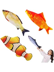 3D Simulation Gold Fish Plush Toys Stuffed Soft Animal Carp Plush Pillow Creative Sofa Pillow Cushion Gift Toy Room Decor