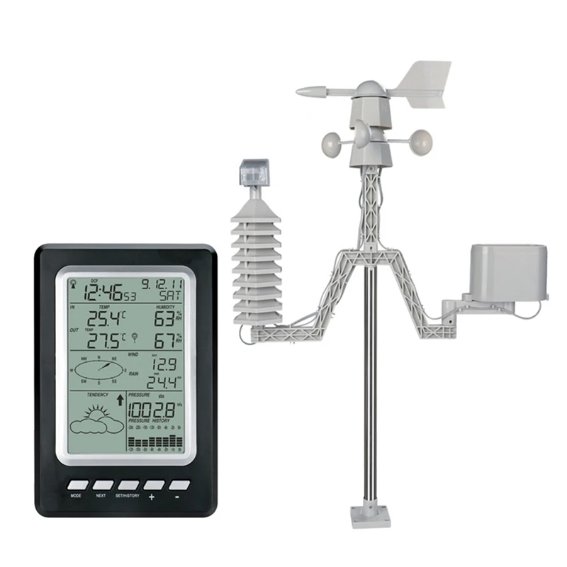 Portable Home Weather Station Solar Weather Station Screen Indoor Outdoor Temperature Humidity Meter Small Weather Forecast