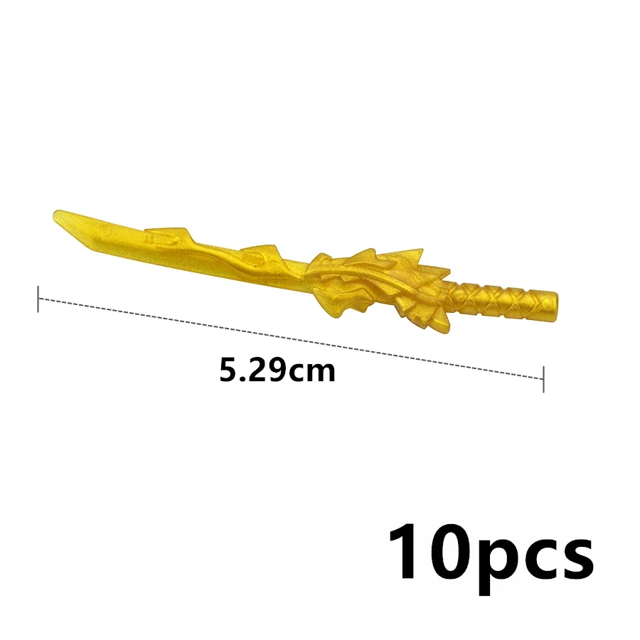 MOC 10 Stück Militärwaffen-Soldatenfiguren Mittelalterliche Bausteine Teile Zauberstab Rüstung Bogen Speer Axt Schulter-Ziegelstein Geschenk Spielzeug – Detail 12