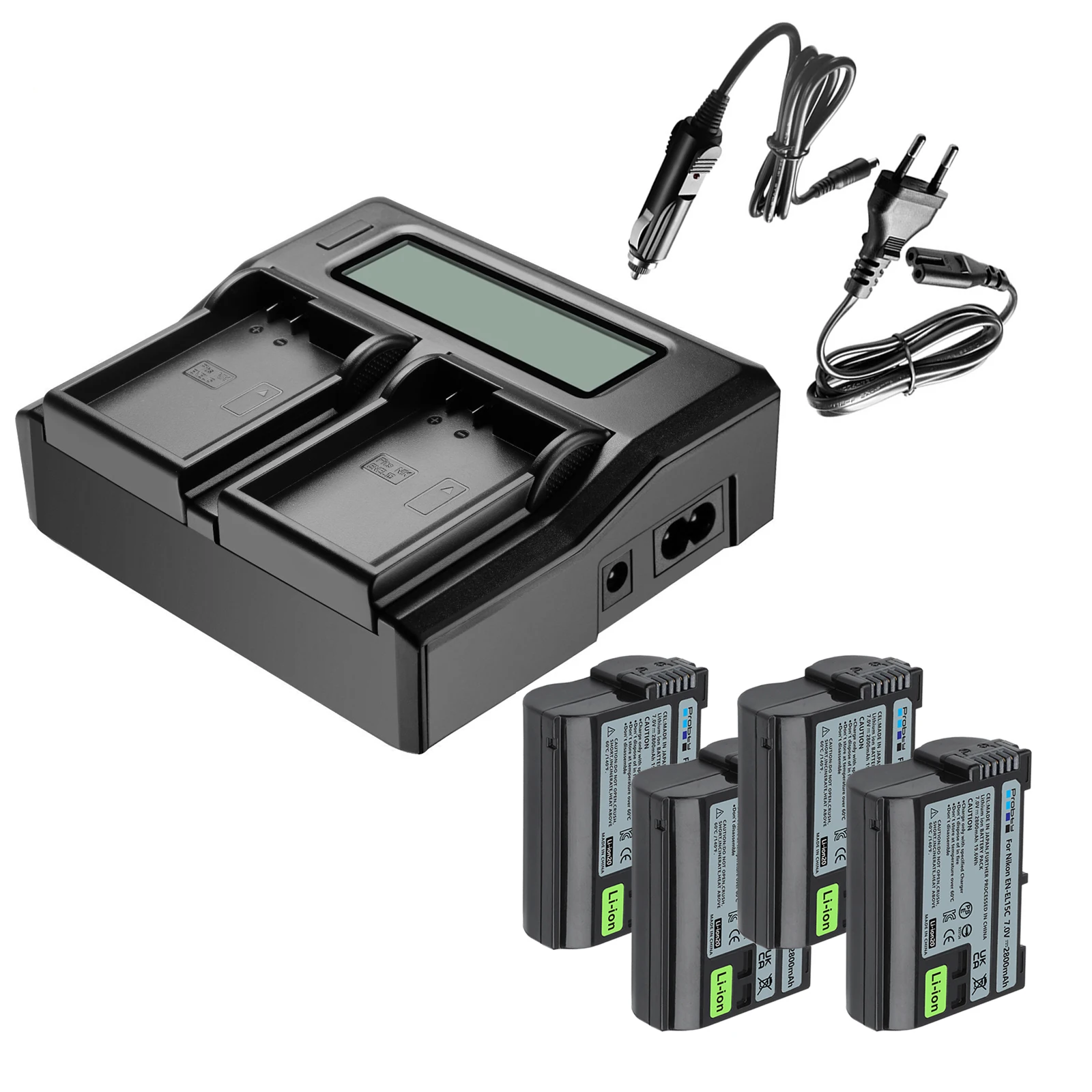 

2800mAh EN-EL15C EN-EL15B EN-EL15 Battery +Fast LCD Charger for Nikon Z5,Z6,Z6 II,Z7,Z7II，Z8 D600 D610 D600E D800 D810 D800E