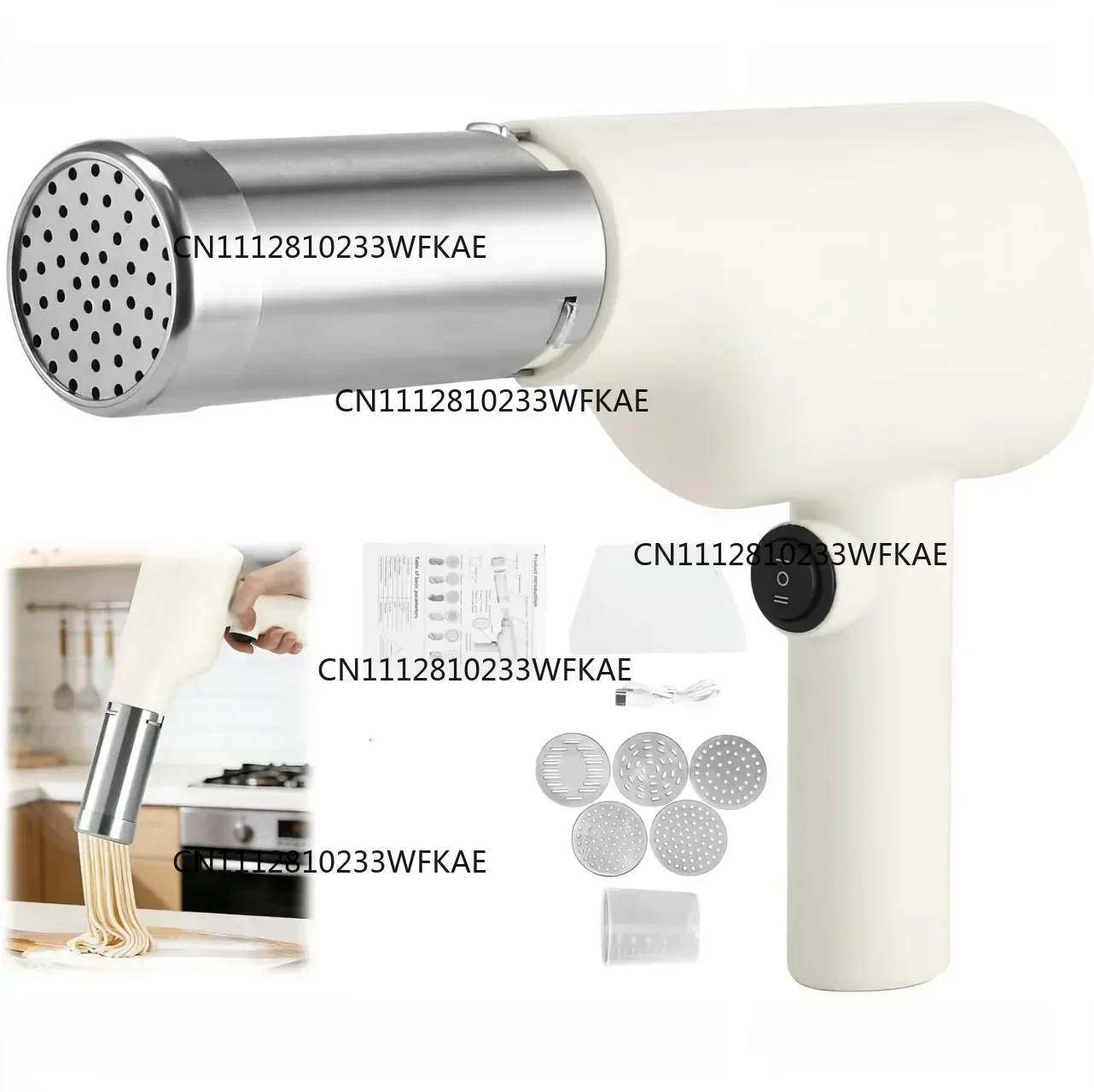 Multifunctional Handheld Noodle Press Electric Pasta Maker Kitchen Tool for DIY Homemade Pasta and Noodles