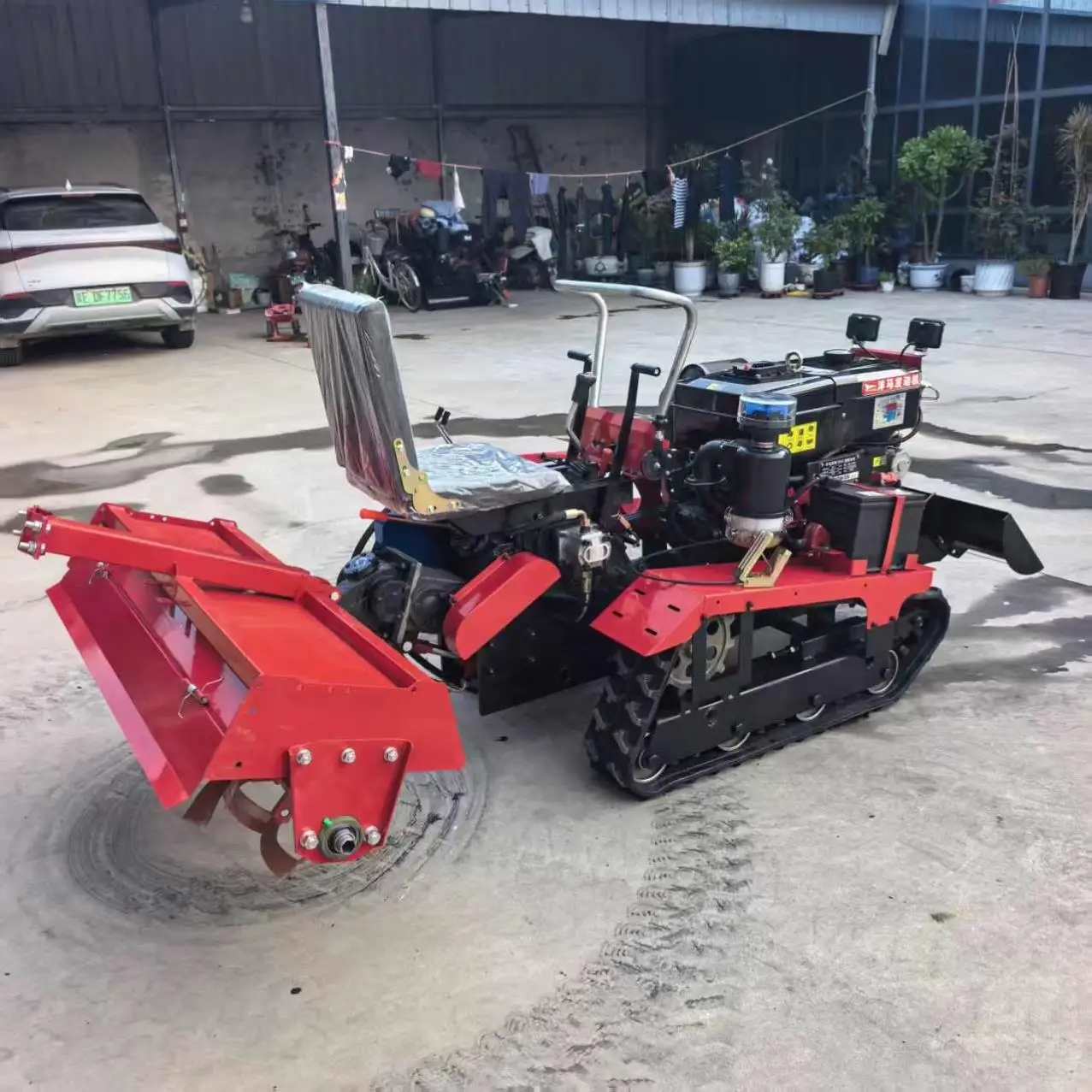 Mini Crawler Tractor 25HP Multi-Purpose Rotary Tiller Plow Weeder Ditcher Attachments For Farming