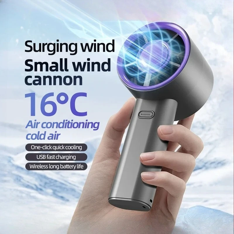 

Mini Handheld Fan With Power Display 100 Wind Speeds Personal Highspeed Fan Rechargeable Mute Handheld Fan Air Calculating Fan