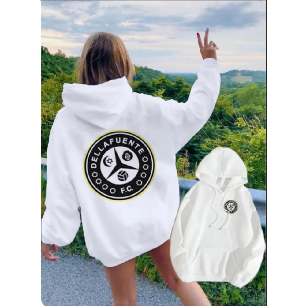 

Autumn and Winter NewDelafuente Printing Trendy Brand European and American Men's and Women's Loose Jumper Hooded Sweater Jacket