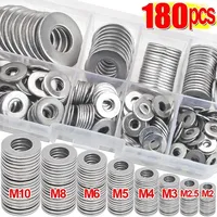 304 Stainless Steel Washers Metal O Ring Fasteners Gasket Set Assortment Kits M2 M2.5 M3 M4 M5 M6 M8 M10 Flat Washer Grommets