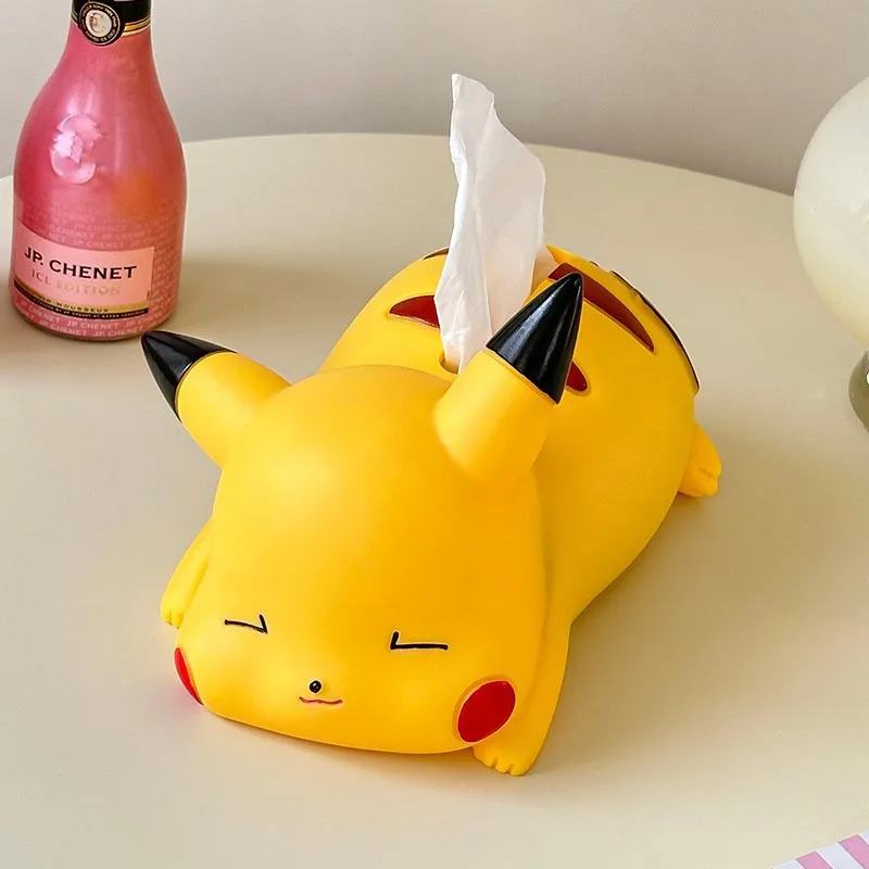 Cartoon Pokemon Tissue Holder Pikachu Plastic Tissue Box Kawaii Tissue Drawer Car Mounted Household Simple Desktop Drawer Box