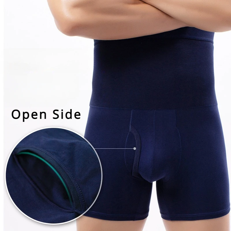 Winter Men\'s Boxer Shorts High Waist Added Velvet Keep Warm Underwear U Convex Pouch Panties Body Sculpting Shapewear Shorts