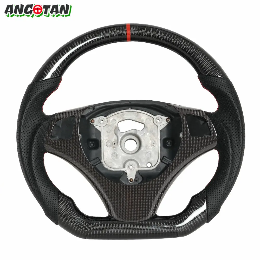 

For BMW E90 E92 E93 E87 E8X 320i 3 Series Real Carbon Fiber Steering Wheel With Trim Cover Customsized LED e90 steering wheel