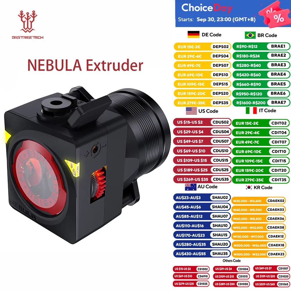 

BIGTREETECH Nebula Extruder Smart Auto-Loading One-Button Unload Dynamic RGB Monitoring For StealthBurner EVA3 Voron 3D Printers