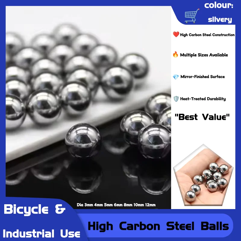 

New Dia 3mm 4mm 5mm 6mm 8mm 10mm 12mm High Precision Bearing Steel Round Balls Bicycle Accessories Brand High Carbon Steel Ball