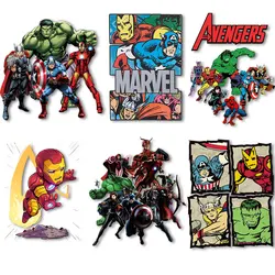 Super Heroes Iron on Transfers Heat Press Stickers for Clothes DIY Ironing Patches on Tshirts
