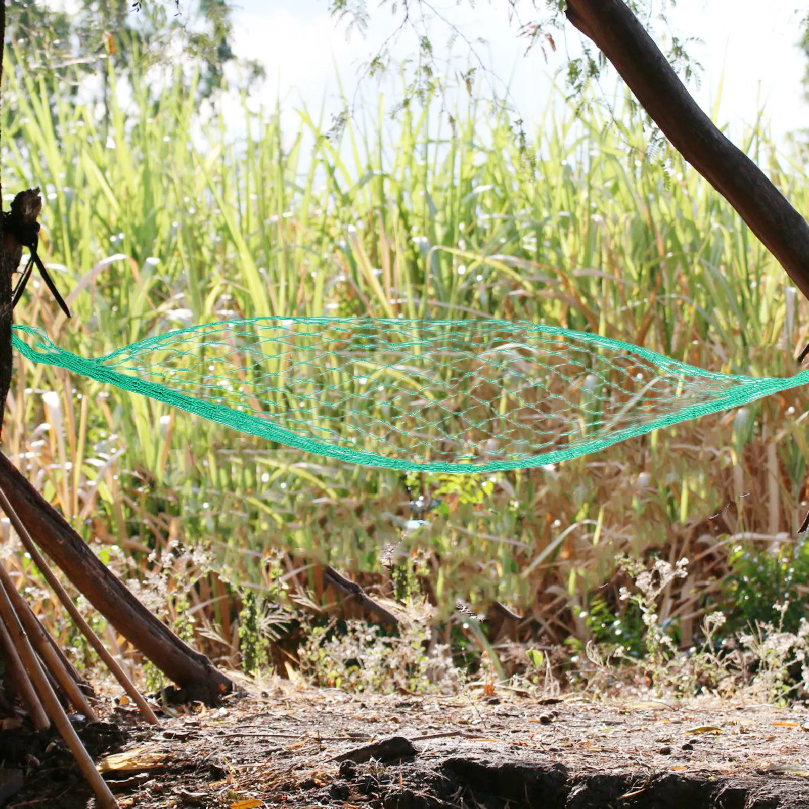 Portable Nylon Rope Hammock – Lightweight Mesh Hanging Bed for Camping, Outdoor, Garden, Beach & Patio Relaxation