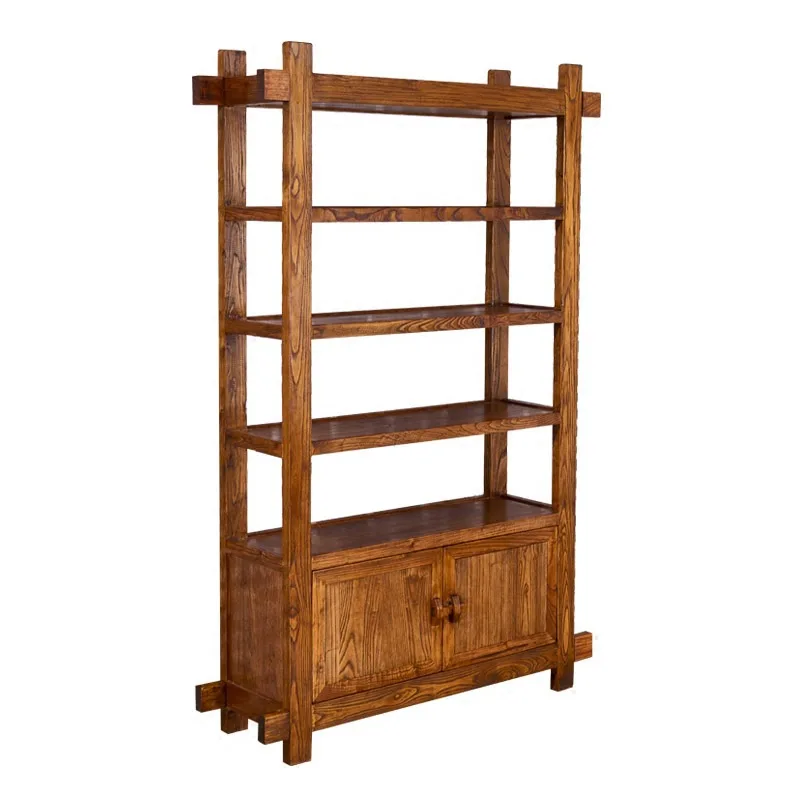 

Old Elm Bogu Rack Solid Wood Chinese Tea Rack Tea Room Shelf Retro Bookshelf Display Cabinet Shelf