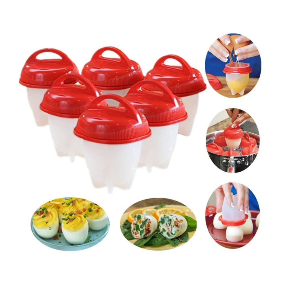 

3/6pcs Egg Poachers Cooker Silicone Non-Stick Egg Boiler Cookers Pack Boiled Eggs Mold Cups for Breakfast Kitchen Cooking Tools