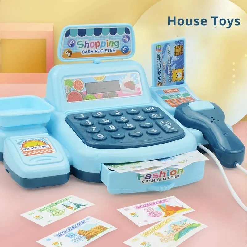Simulación de compras, casa en efectivo, juguetes, juego electrónico, iluminación, efectos de sonido, supermercado, cajero, juguetes, juego de simulación, juego de comestibles