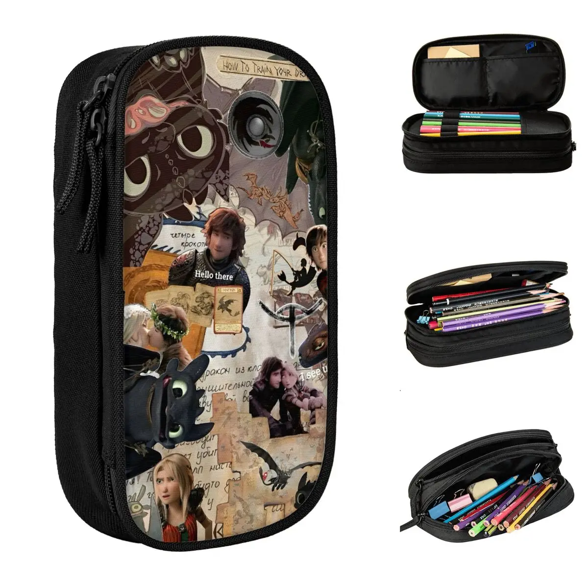 

HTTYD Pencil Case Pencil Box Pen Box for Girl Boy Big Capacity Bag School Supplies Zipper Stationery