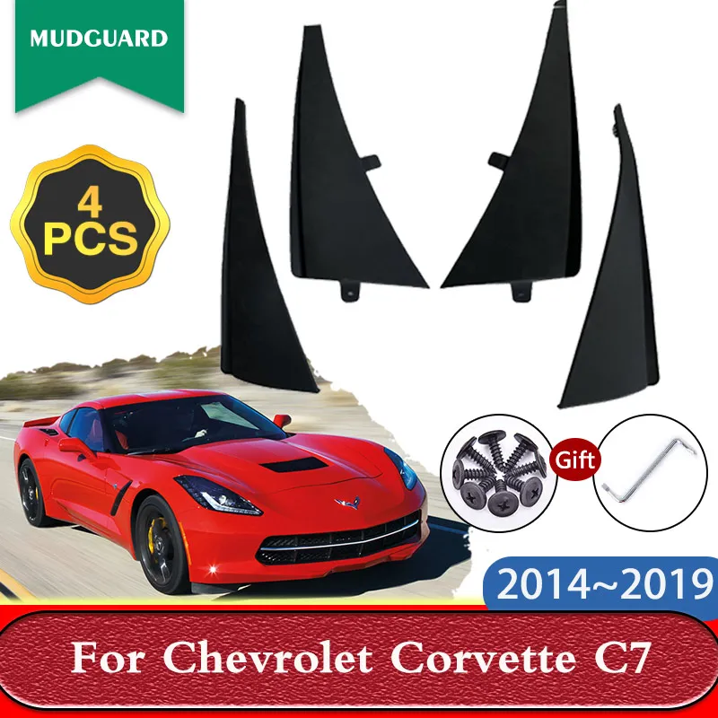 

4x Брызговики для Chevrolet Corvette C7 2014 ~ 2019 2015 Автомобильные Брызговики Брызговики Брызговики Крыло Передние Задние Колеса Аксессуары