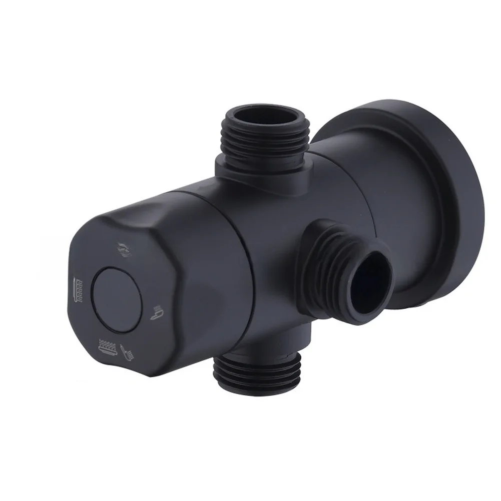 Dual Outlet Splitter Shower Splitter Valve For Versatile Shower Use 0-100C Rating One-inlet Two-outlet Standard Thread Fit