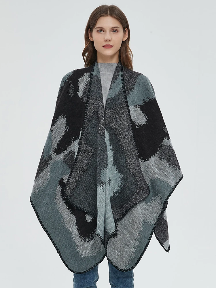 

Женский шарф, многослойное пончо, элегантная женская шаль с принтом, повседневный шарф, Capa Para Mujer, пашмина, вечерние плащ для выпускного вечера, новинка зимы