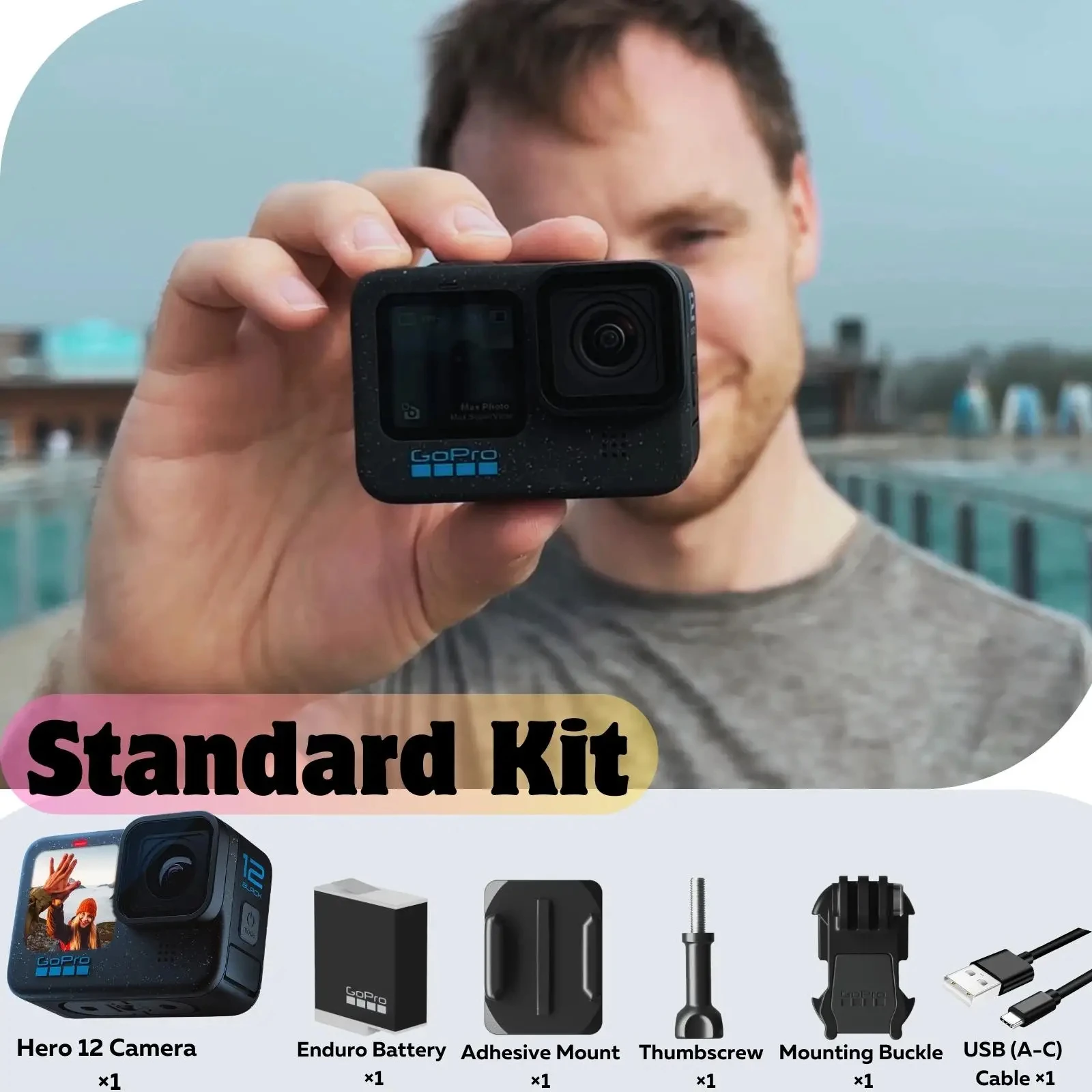 12 Action Sports Camera per Black Camera China HDR 6.0 5.3 k60 4 k120 Waterproof Original New100 %