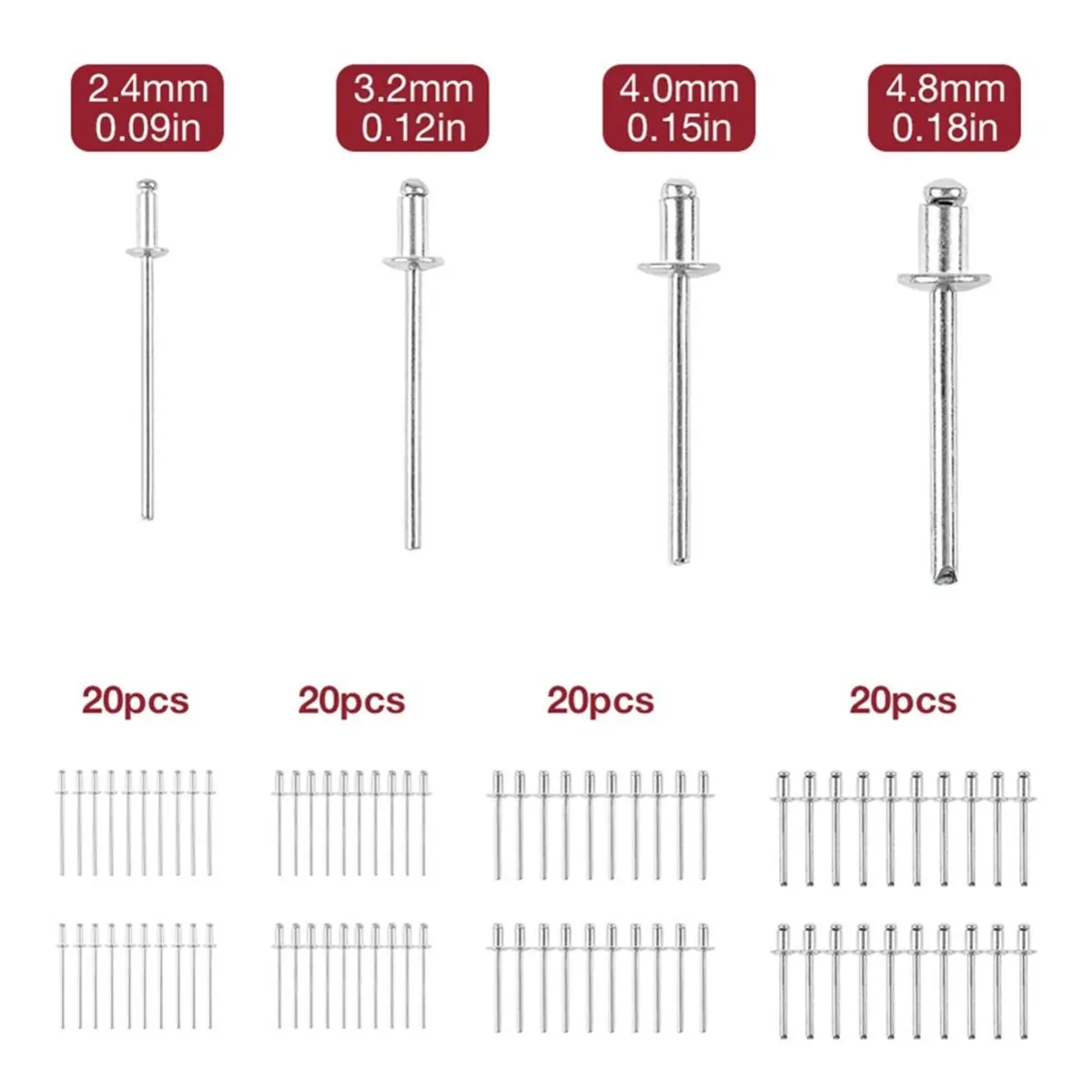 Manual Riveting Tool Set (Includes 4 Sizes of Blind Rivets) - A Manual Riveting Tool Kit for Home and Industrial Repairs