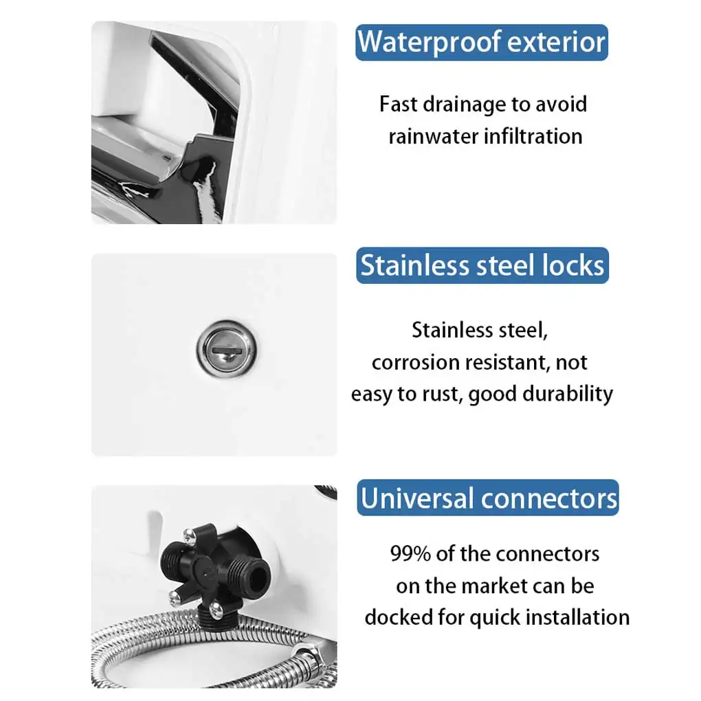 Shower RV External Camper Motorhome Box Camper Lock Accessories Rotary Marine Boat Kit Hot Switch Water