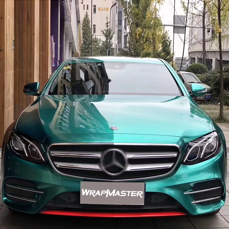 Wrapmaster 5M/10M/17M Removable Decorative Sticker Super Gloss Metallic Emerald Green Full Body Vinyl Wrap