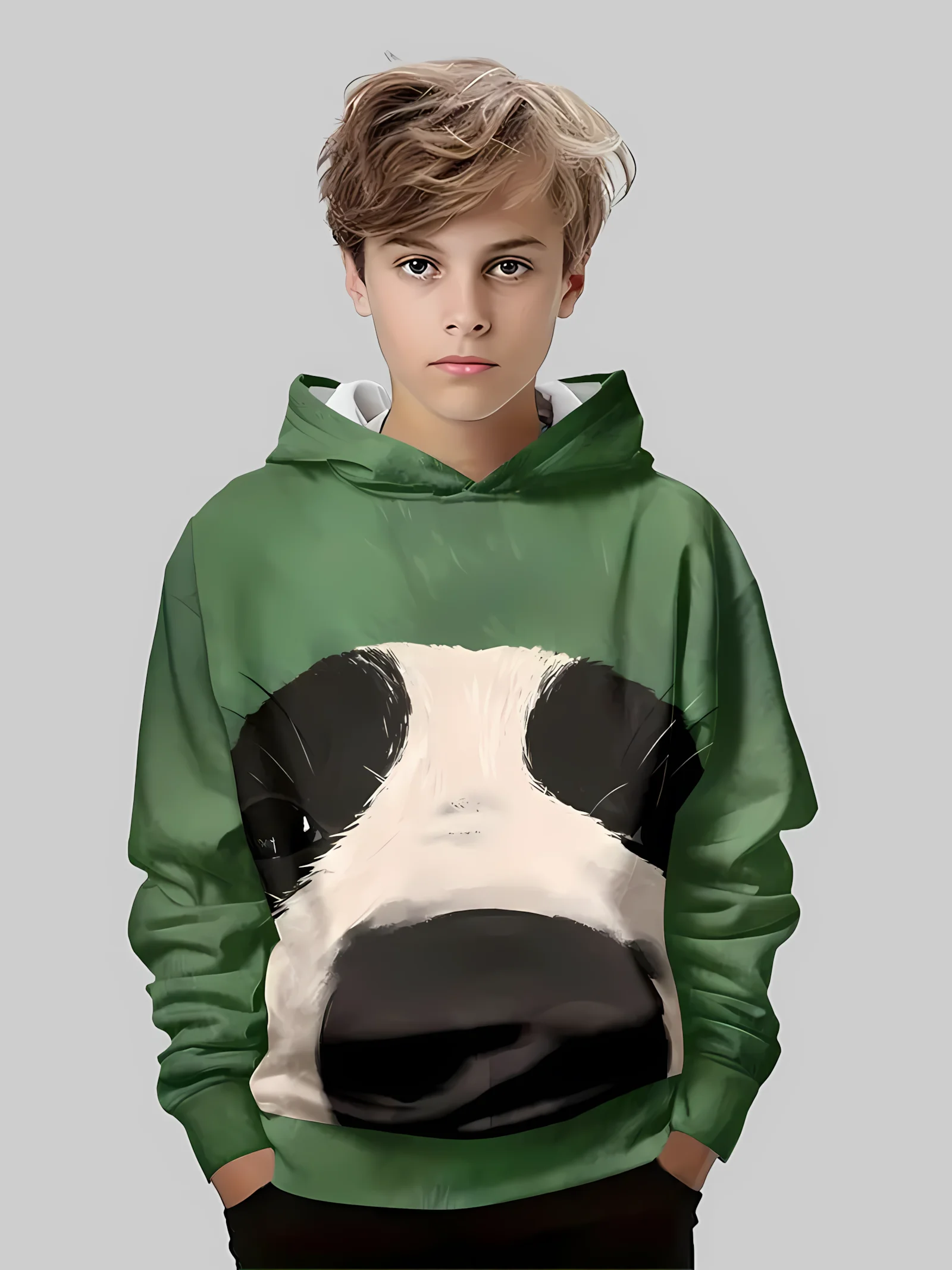 2025 خريف جديد للأطفال لينة هوديي ثلاثية الأبعاد جرو نمط مطبوعة في الهواء الطلق الترفيه الأطفال طويلة الأكمام هوديي