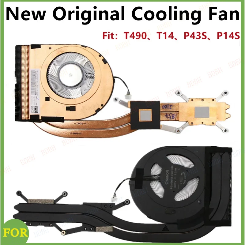 New Original For Laptop Lenovo ThinkPad T490 T14 Gen1 P43S P14S CPU Cooling Fan Heatsink Radiator 01YU187/6/8 5H40W36700
