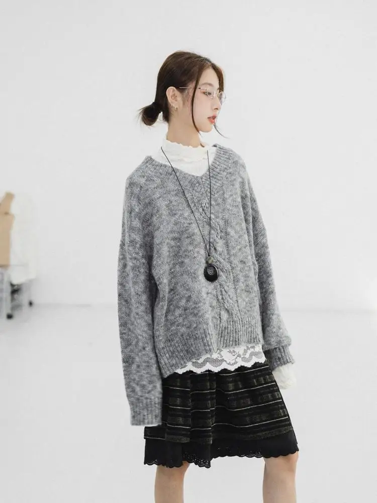 Tawaaiw Fairycore Patchwork Lace T-shirt Woman Clothing Long Turtleneck Korean Fashion Autumn Tops Long Sleeve Tees Female Y2k